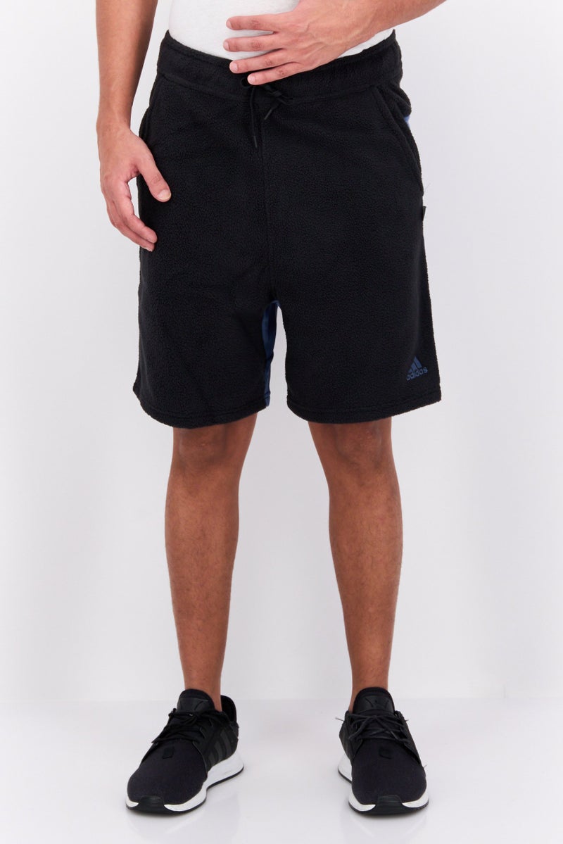 Adidas Men Sportswear Fit Training Shorts, Black/Blue - Image 1