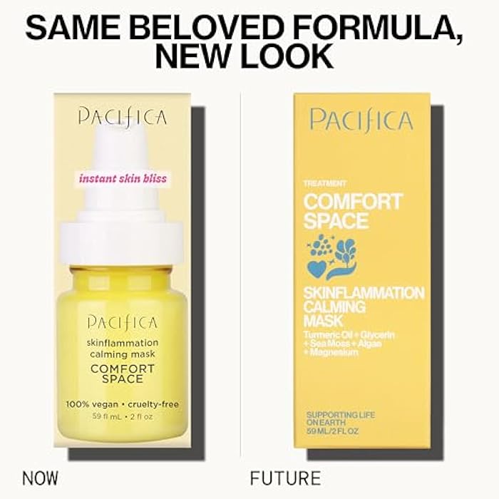 Pacifica Comfort Space Calming Face Mask for Sensitive Skin, Redness Relief Hydrating Facial Mask with Azelaic Acid & Turmeric, Soothes Irritation & Dryness, Vegan Skincare, 2 Fl Oz - Image 2