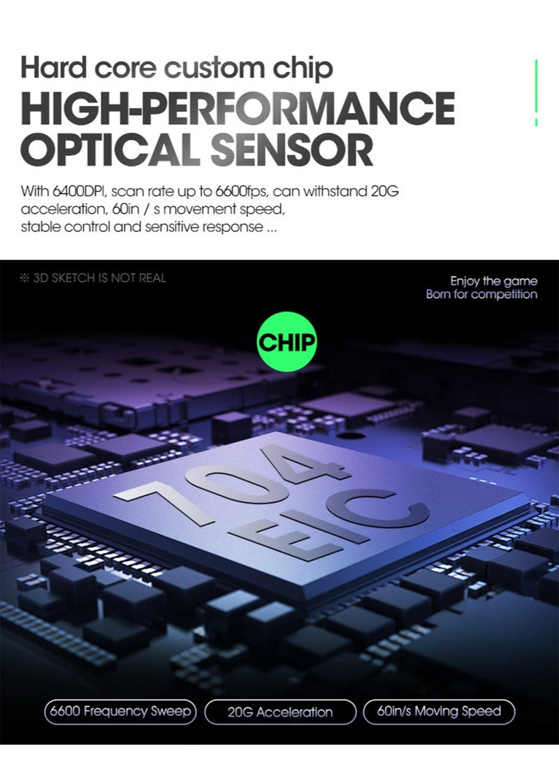 Essential Gaming Mouse: RGB Spectrum Backlit Ergonomic Mouse - 5 Programmable ons - Mechanical Switches - Backlight Modes up to 6400 DPI for Windows PC Gamers - Image 5