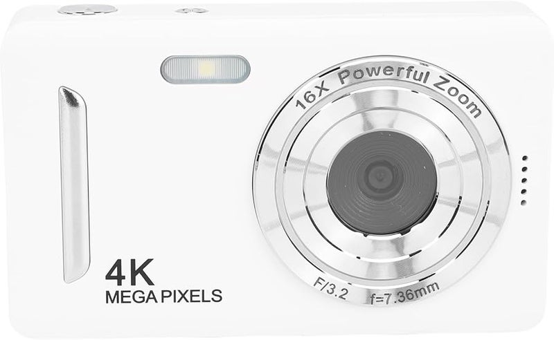 Fockety 64MP 4K Digital Camera Auto Focus Vlogging Camera With 16X Zoom Anti Shake White - Image 2