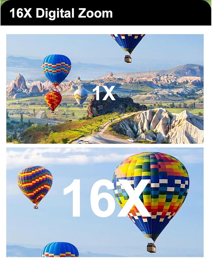 Fockety 64MP 4K Digital Camera Auto Focus Vlogging Camera With 16X Zoom Anti Shake White - Image 4