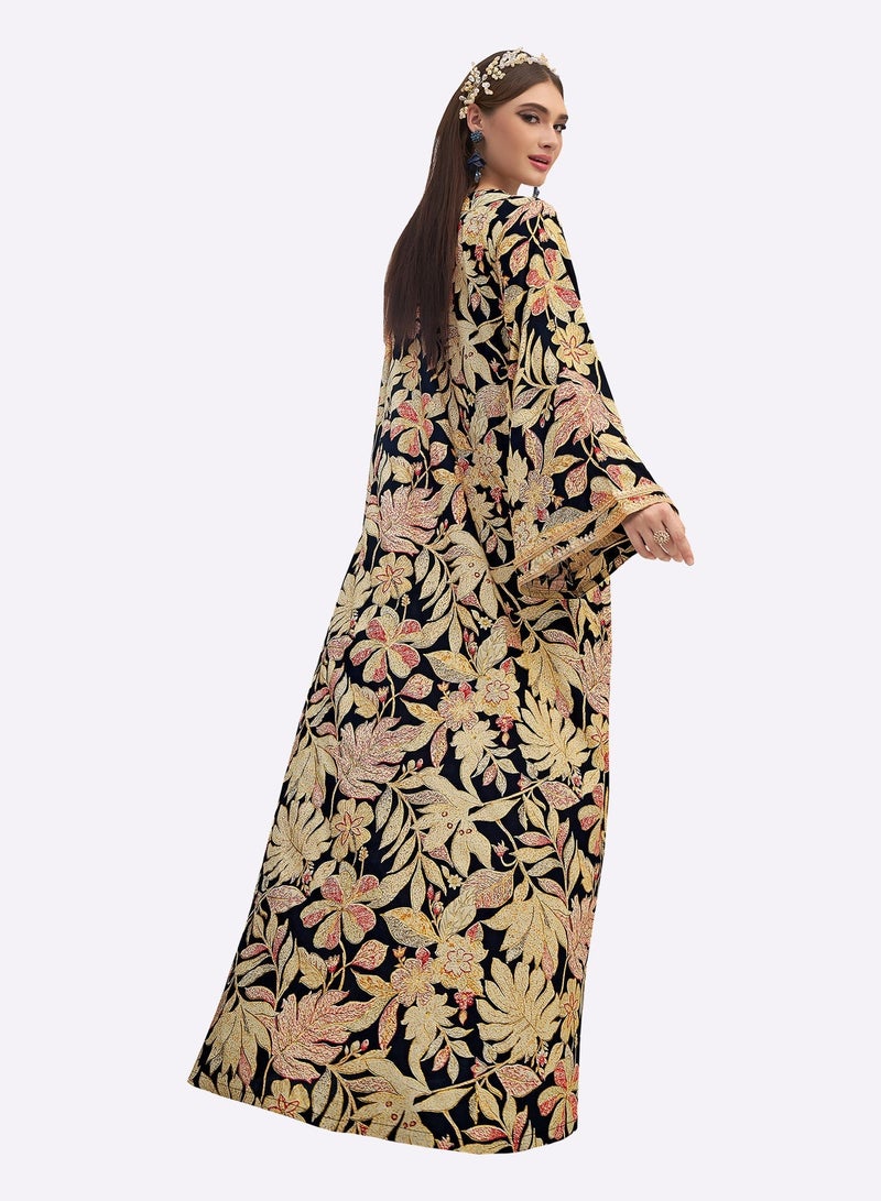 Sara Arabia جلابية سارة العربية بتصميم كولاج الأوراق - Image 2