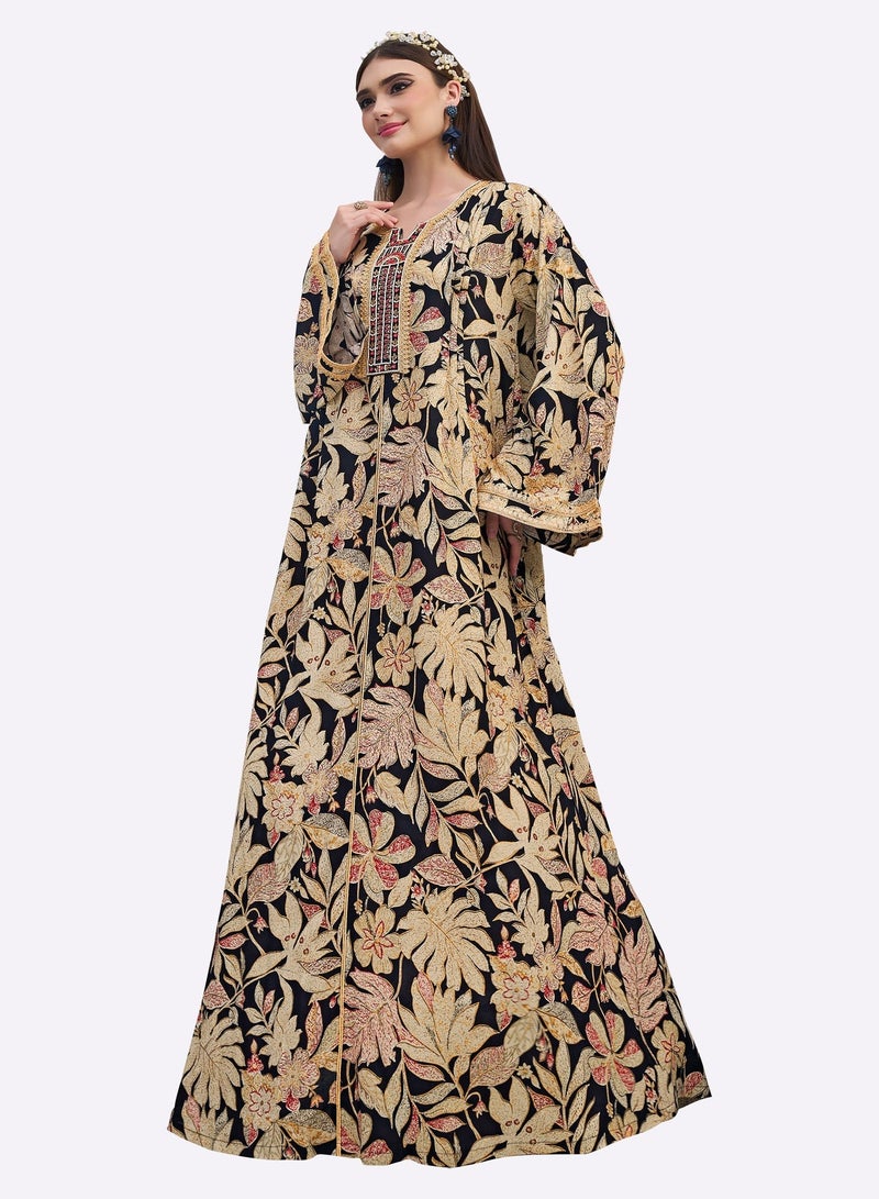 Sara Arabia جلابية سارة العربية بتصميم كولاج الأوراق - Image 3