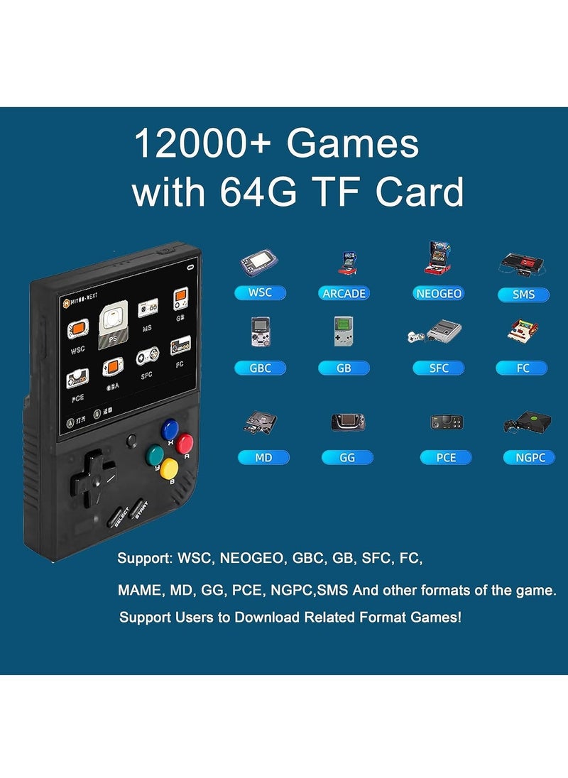 Miyoo - Miyoo Mini Plus Handheld Game Console, with Dedicated Storage Case, 3.5 Inch IPS 640x480 Screen, 64G/128G TF Card with 10,000+ Games, 3000mAh 7+Hours Battery, Support Wireless Network (Grey 128G) - Image 1