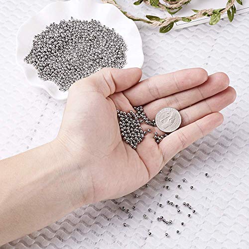 Mega Pet MegaPet 1000pcs 3mm Metal Spacer Beads 304 Stainless Steel Smooth Round Rondelle Loose Beads for DIY Bracelet Necklace Jewelry Making Crafting with 1mm Hole - Image 3