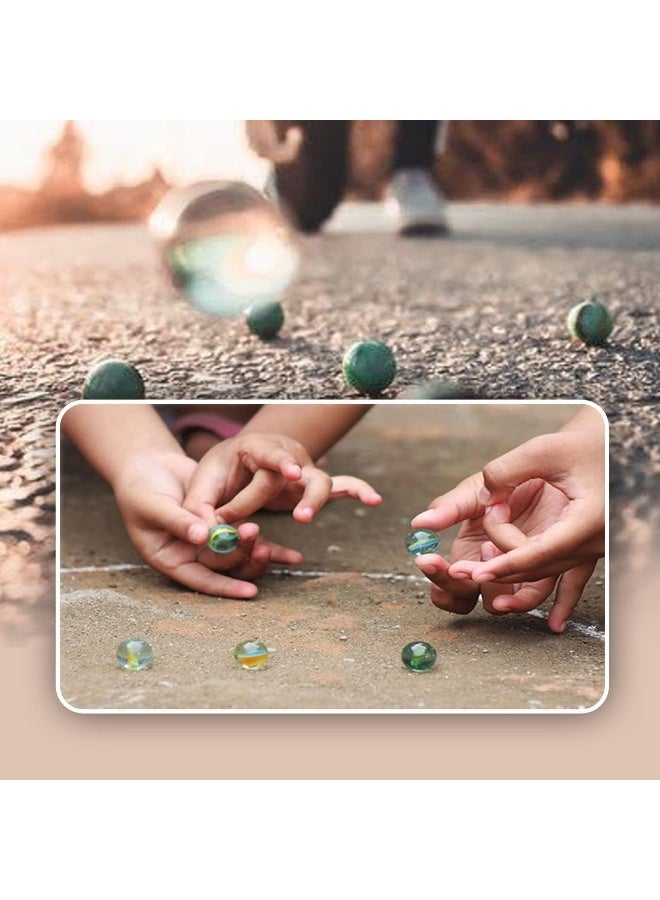 melfi 75Pcs White/Glass Marbles Fun Retro Toys For Kids Round Marble Beads Bouncing Ball Pat Toys I Variety Of Patterns For Crafting, Party Favors And House Decor - Image 4