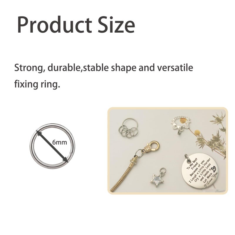 HOLAILS 100PCS Small Key Rings Stainless Steel Split Rings mini Metal Ring Functions on connectors for or Jewelry Making and Keychain Rins(0.24 inches, Silver) - Image 2