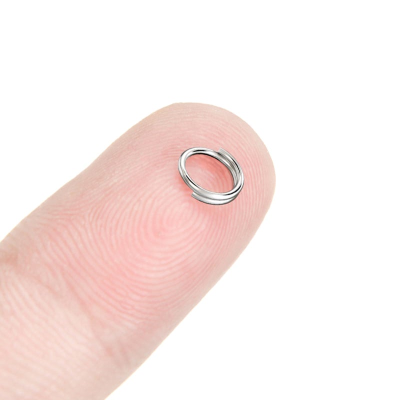 HOLAILS 100PCS Small Key Rings Stainless Steel Split Rings mini Metal Ring Functions on connectors for or Jewelry Making and Keychain Rins(0.24 inches, Silver) - Image 1