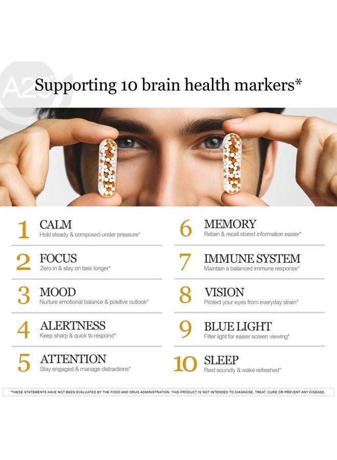HCF A20 Microbead Brain Health Supplements for Adults for Memory, Focus, Calm, Mood, Alertness, Attention, Vision, Sleep, Immune System, 20 Premium Nootropic Nutrients Multivitamin & 7 Advances® Tech - Image 3
