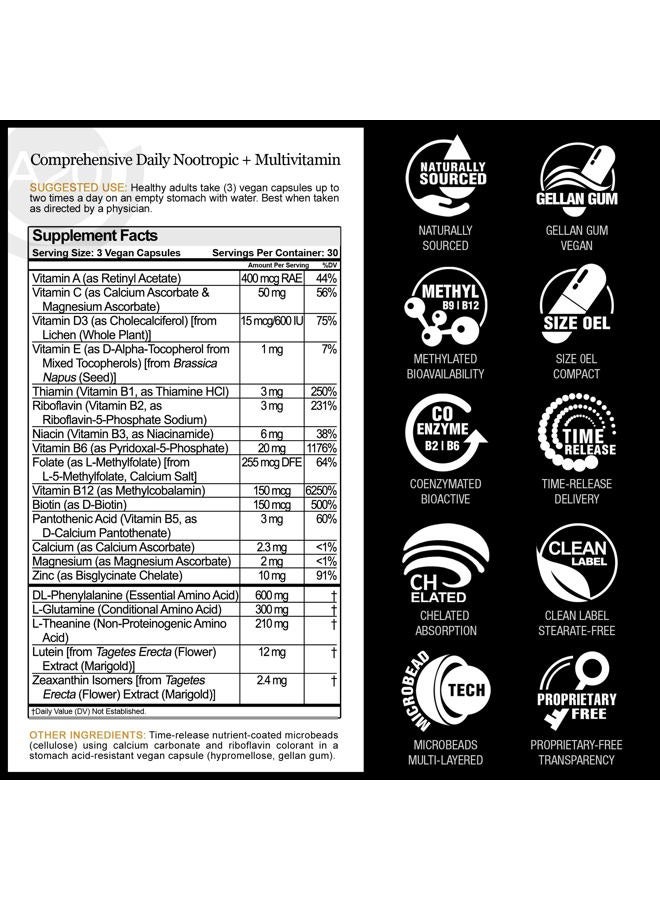 HCF A20 Microbead Brain Health Supplements for Adults for Memory, Focus, Calm, Mood, Alertness, Attention, Vision, Sleep, Immune System, 20 Premium Nootropic Nutrients Multivitamin & 7 Advances® Tech - Image 5