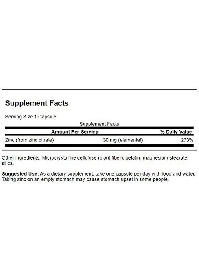 سوانسون الزنك (سيترات) 30 مليجرام 60 كبسولة - Image 2