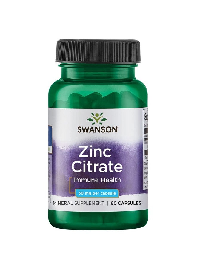 سوانسون الزنك (سيترات) 30 مليجرام 60 كبسولة - Image 1