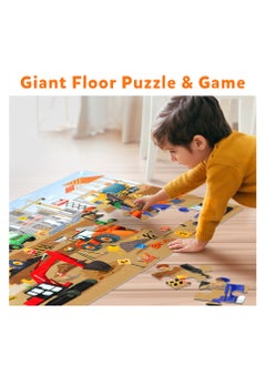 Skillmatics Piece & Play Construction Site, Jigsaw & Toddler Puzzles, Educational Toy & Game, Gifts for Boys & Girls Ages 3, 4, 5, 6, 7 (48 Pieces, 2 x 3 feet)  - Image 2