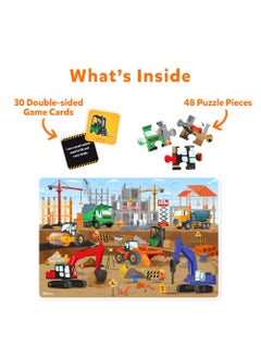 Skillmatics Piece & Play Construction Site, Jigsaw & Toddler Puzzles, Educational Toy & Game, Gifts for Boys & Girls Ages 3, 4, 5, 6, 7 (48 Pieces, 2 x 3 feet)  - Image 3