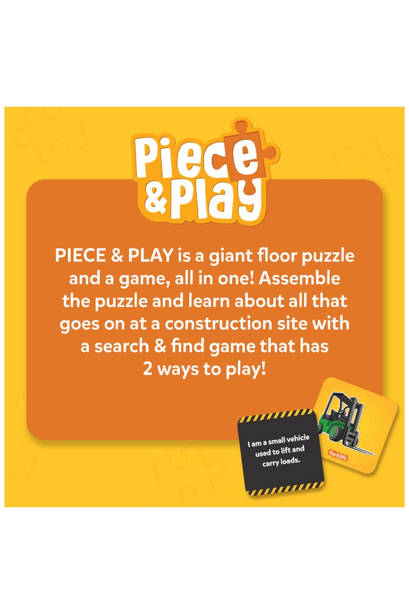 Piece & Play Construction Site, Jigsaw & Toddler Puzzles, Educational Toy & Game, Gifts for Boys & Girls Ages 3, 4, 5, 6, 7 (48 Pieces, 2 x 3 feet)