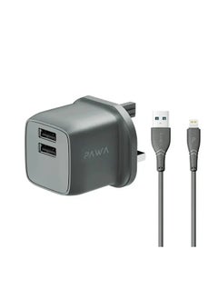 With USB-A to Lightning Cable - Grey