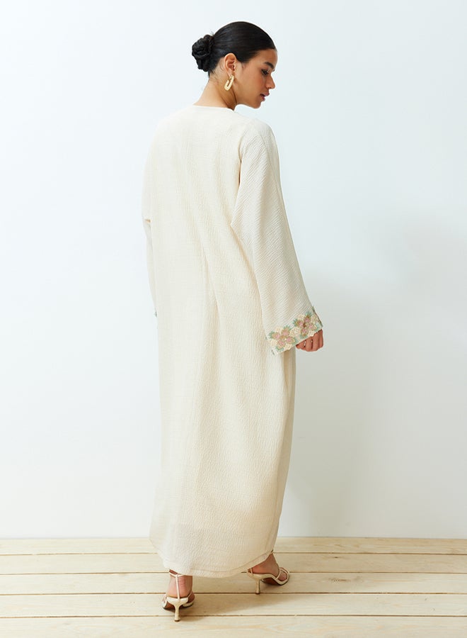 trendyol Stone Embroidery Detailed Long Woven Cap & Abaya & Abaya TCTSS24KF00005 - Image 5