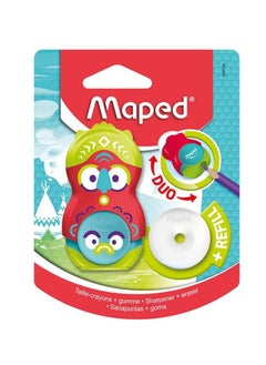 Maped Tantem Eraser Sharpener Combo With Extra Eraser Refill Assorted Body Colours  - Image 3