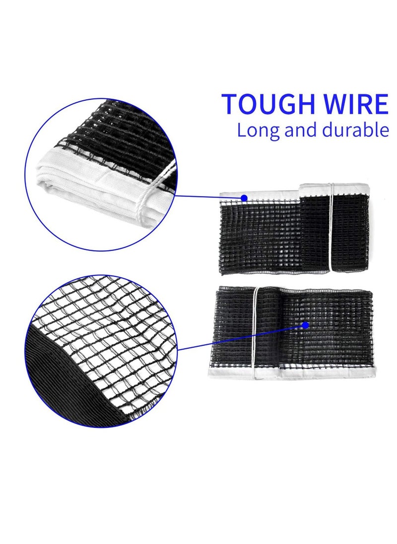كوينج 2pcs-70.8 inches Table Tennis Replacement Net，Heavy Duty String Tension Ping Pong Nets for Indoor/Outdoor Table Tennis Nylon Net, for Any Table 60 to 72 InchBlack Color - Image 3