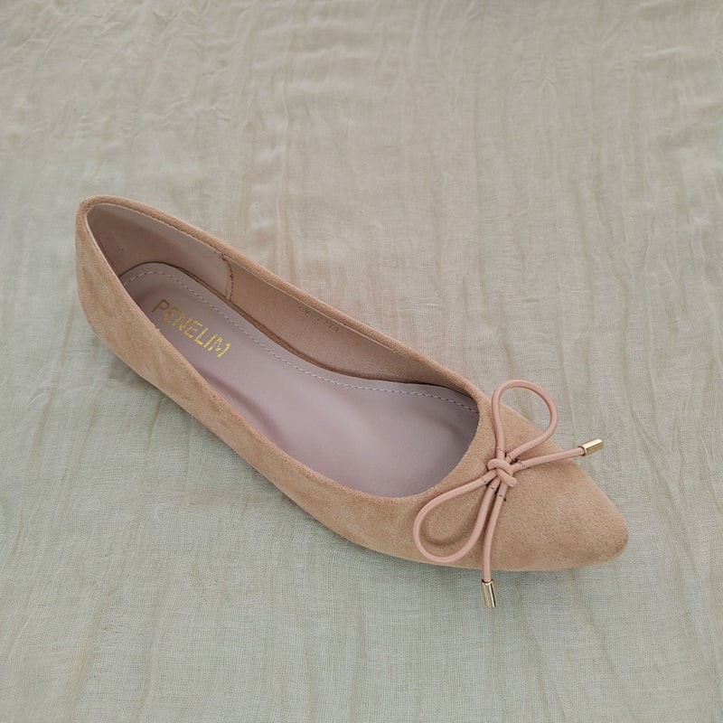 New Bowknot Flat Shoes Elegant Shallow Single Shoes French Pointed Toe Soft Sole Ballet Shoes With Thick Soles - Image 1