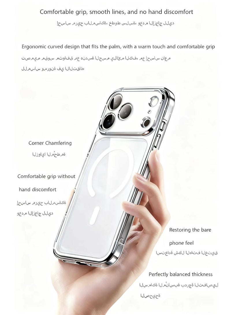 ألترون جراب شفاف مغناطيسي وغير مغناطيسي من ALTRONE Aurora متوافق مع iPhone 17 Pro Max، مضاد للاصفرار، يحمي العدسات، تصميم نحيف مقاوم للصدمات (إصدار 2025) (أبيض شفاف) - Image 2