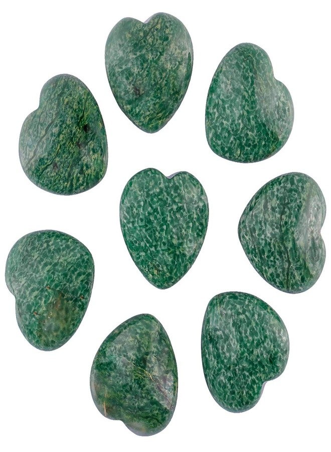 Rockcloud Healing Crystal African Jade Heart Love Carved Palm Worry Stone Chakra Reiki Balancing, 0.59 inch, Pack of 10 - Image 1