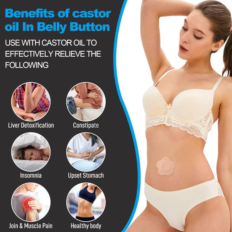 Jconly 100PCS Castor Oil Patches, FDA/MDR Certified Carrier Patches for Castor Oil | Medical-Grade Self-Adhesive Pads | Belly Button Patch for Caster Oil, Portable Breathable Anti Leakage Anti-Slip No Wash - Image 5
