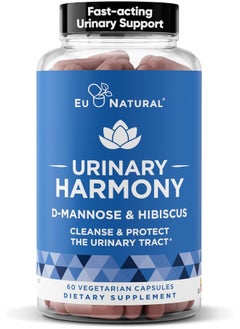 Harmony D-Mannose – Urinary Tract Ut Cleanse & Bladder Health – Fast-Acting Detoxifying Strength, Flush Impurities, Clear System – Hibiscus Pills