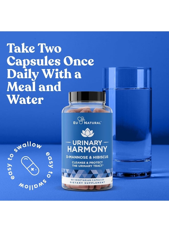 Eu Natural - Harmony D-Mannose – Urinary Tract Ut Cleanse & Bladder Health – Fast-Acting Detoxifying Strength, Flush Impurities, Clear System – Hibiscus Pills - Image 1