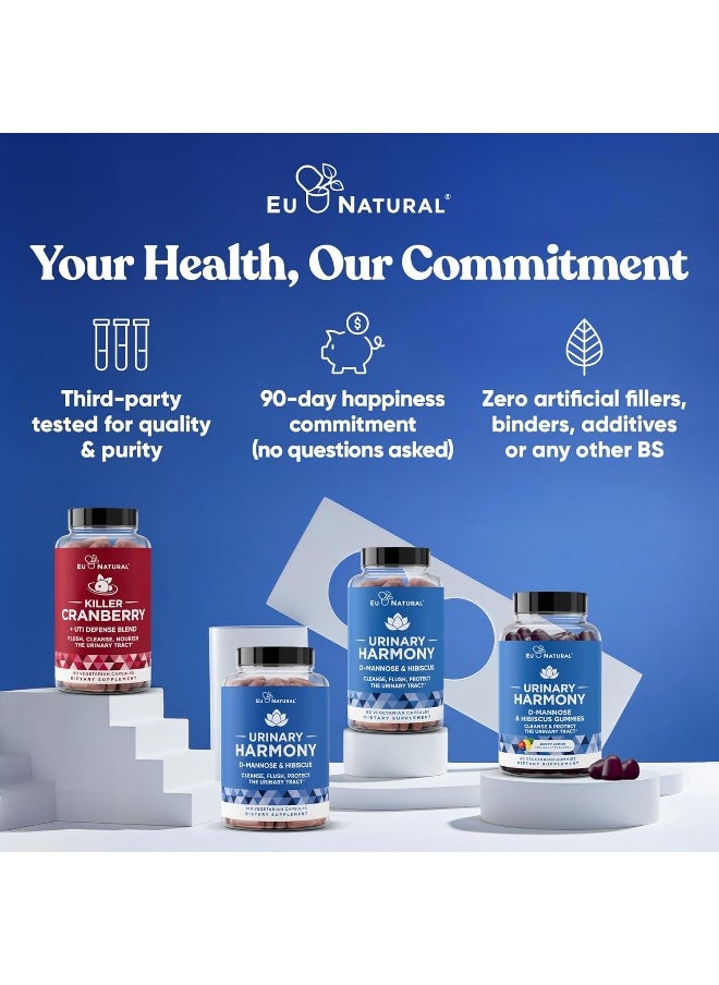 Eu Natural - Harmony D-Mannose – Urinary Tract Ut Cleanse & Bladder Health – Fast-Acting Detoxifying Strength, Flush Impurities, Clear System – Hibiscus Pills - Image 1