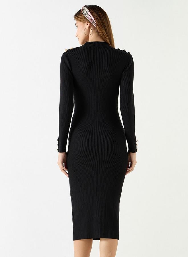 تواكستريمز فستان بارز الملمس بقصّة ضيقة وأكمام طويلة من تو إكستريمز - Image 3