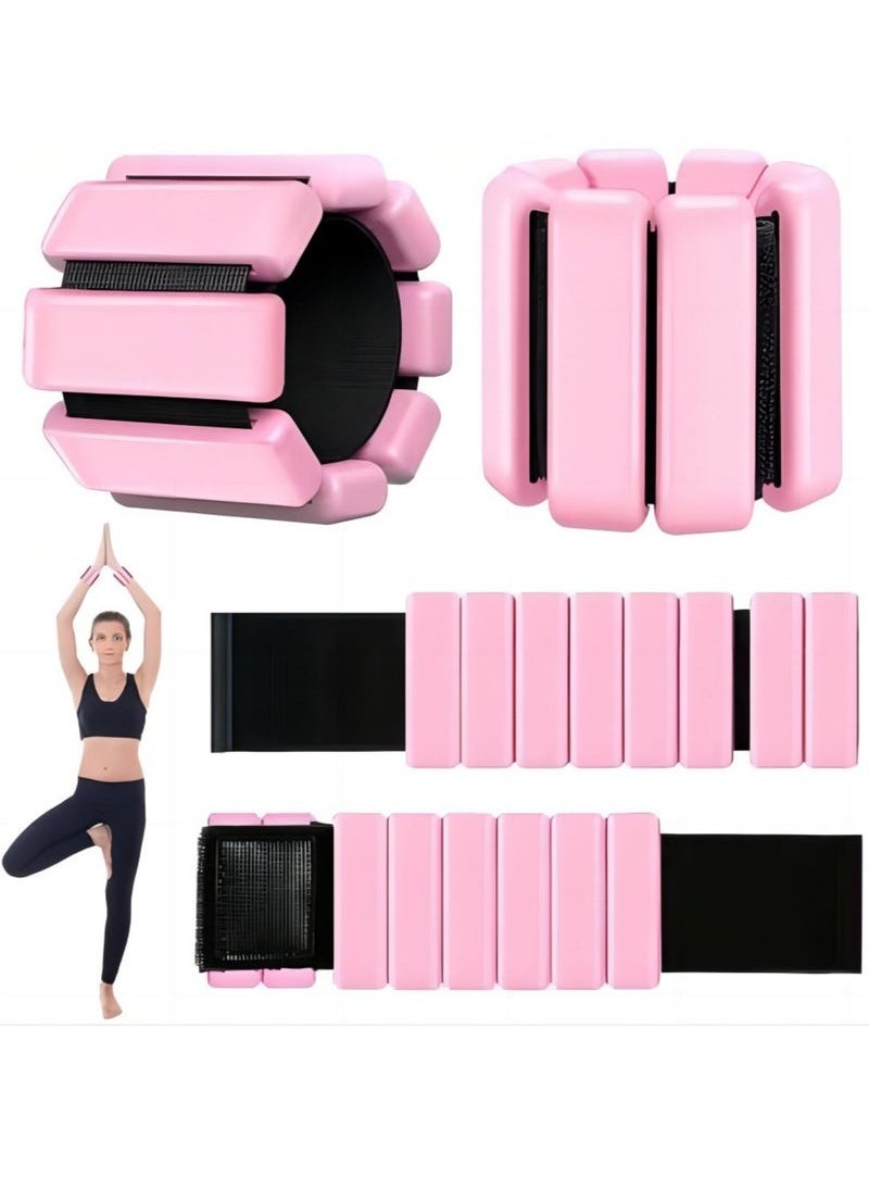 Yoawllty - 2 Packs Ankle Weights, Wrist and Ankle Weights Sets, Portable Wrist Weight Cuffs for Home and Office, Walking, Yoga, Dance, Barre, Gym(1 Lbs Pink) - Image 1