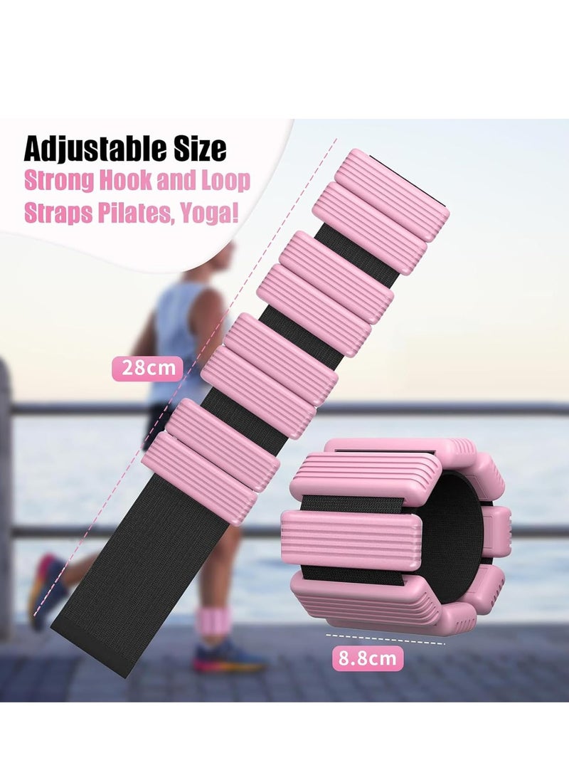 Yoawllty - 2 Packs Ankle Weights, Wrist and Ankle Weights Sets, Portable Wrist Weight Cuffs for Home and Office, Walking, Yoga, Dance, Barre, Gym(1 Lbs Pink) - Image 1