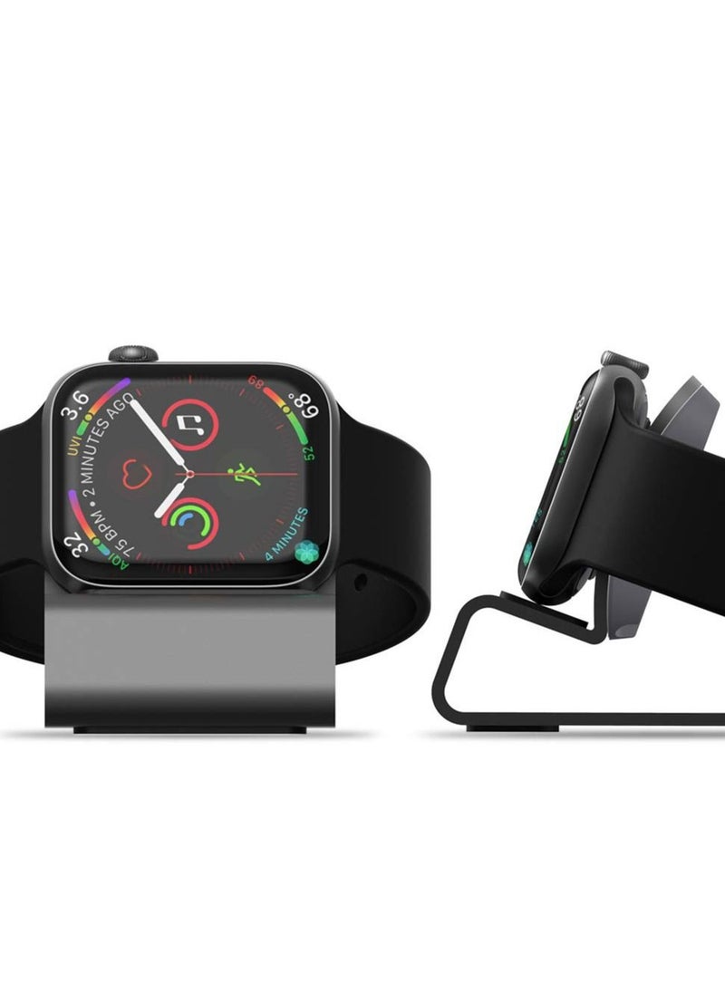 SYOSI - Charger Stand for Apple Watch 45mm 41mm 44mm 40mm 42mm 38mm iWatch Series 8 SE2 7 SE 6 5 4 3 2 1, Desktop Aluminum Holder for Apple Watch Charging Stand Dock Supports Nightstand Mode - Image 1