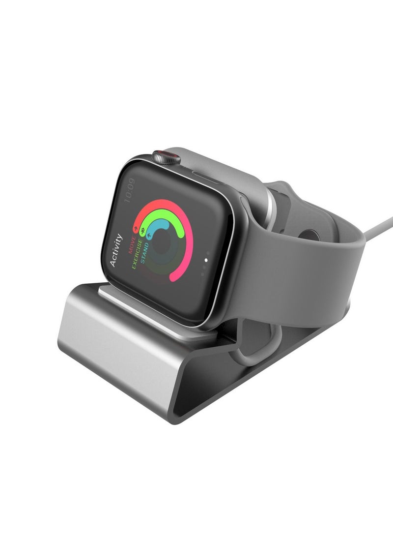 SYOSI - Charger Stand for Apple Watch 45mm 41mm 44mm 40mm 42mm 38mm iWatch Series 8 SE2 7 SE 6 5 4 3 2 1, Desktop Aluminum Holder for Apple Watch Charging Stand Dock Supports Nightstand Mode - Image 1