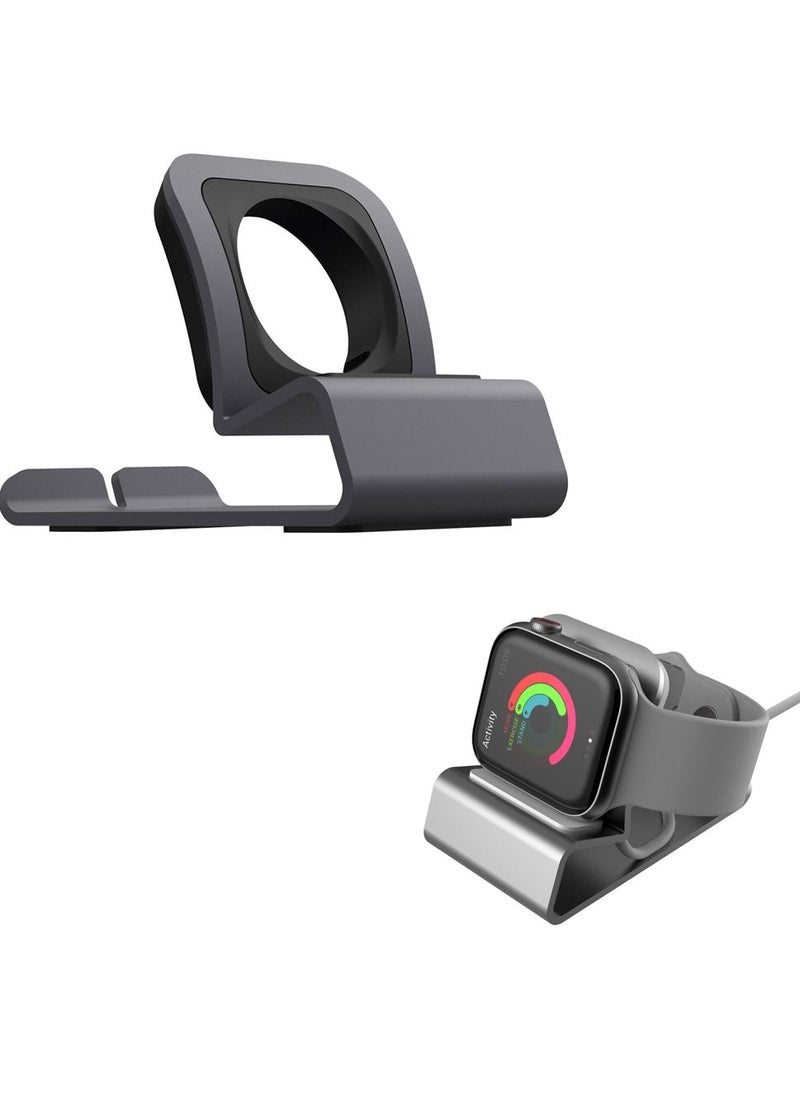 SYOSI - Charger Stand for Apple Watch 45mm 41mm 44mm 40mm 42mm 38mm iWatch Series 8 SE2 7 SE 6 5 4 3 2 1, Desktop Aluminum Holder for Apple Watch Charging Stand Dock Supports Nightstand Mode - Image 1