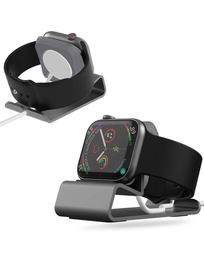SYOSI - Charger Stand for Apple Watch 45mm 41mm 44mm 40mm 42mm 38mm iWatch Series 8 SE2 7 SE 6 5 4 3 2 1, Desktop Aluminum Holder for Apple Watch Charging Stand Dock Supports Nightstand Mode - Image 1