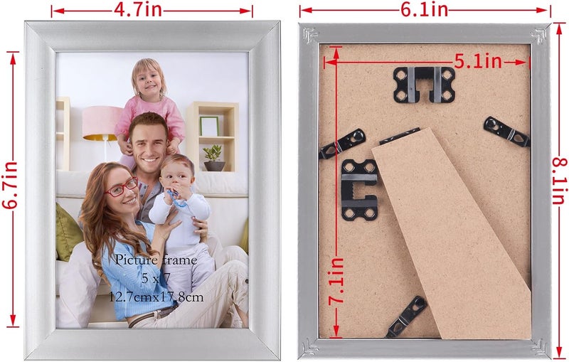 جيفت جاردن إطارات صور فضية مقاس 12×17.8 سم، عبوة من 12 قطعة متعددة الألوان حديثة مقاس 4.7×7 بوصة، عبوة كبيرة للحائط أو الطاولة - Image 3