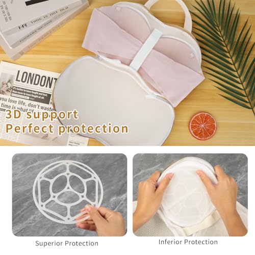 DESONAUT 3Pcs Bra Wash Bags for Laundry Lingerie Brassiere Bag bra washing protector holder for Washing Machine Beige(A to C Cups) - Image 2