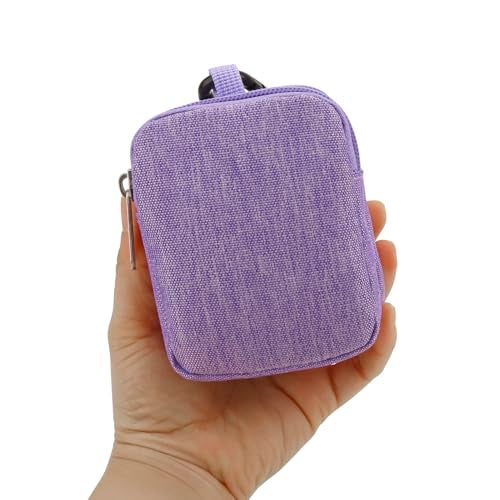 E-Tree Coin Purse with Carabiner Clip, Dual Layer Card Case Holder, Mini Pouch for AirPod Earphone Keychain USB Cable,Wallet, Small Accessories Organizer Bag for Women and Men (Purple) - Image 3