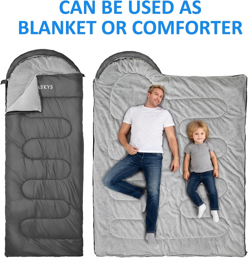 oaskys Camping Sleeping Bag - 3 Season Warm & Cool Weather - Summer Spring Fall Lightweight Waterproof for Adults Kids - Camping Gear Equipment, Traveling, and Outdoors - Image 3