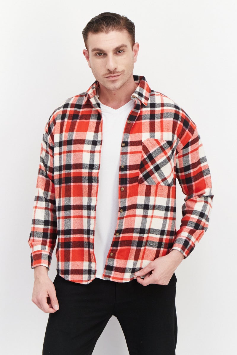 Billabong Men Regular Fit Plaid Casual Shirts, Red Combo - Image 1