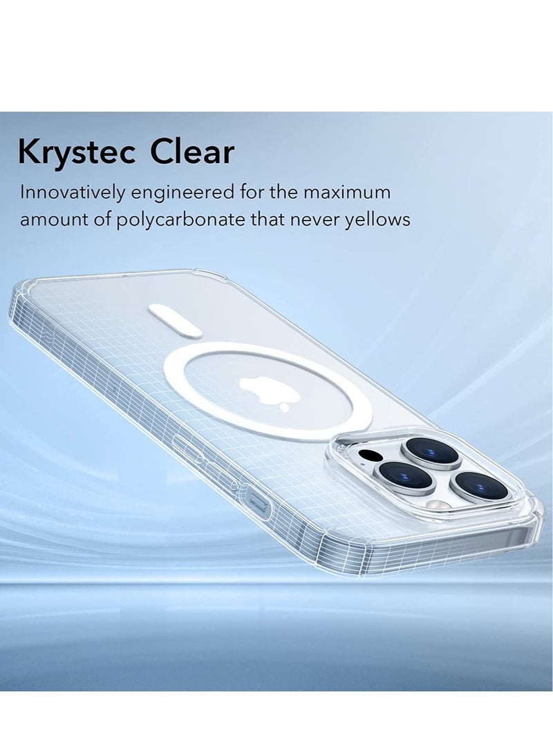ELTRAZONE حافظة كريستيك الشفافة مع هالو لوك متوافقة مع آيفون 14 برو، متوافقة مع ماغسيف، مقاومة للاصفرار الفائق، حماية مضادة للصدمات بمعايير عسكرية، أزرار بولي كربونات، شفافة - Image 4