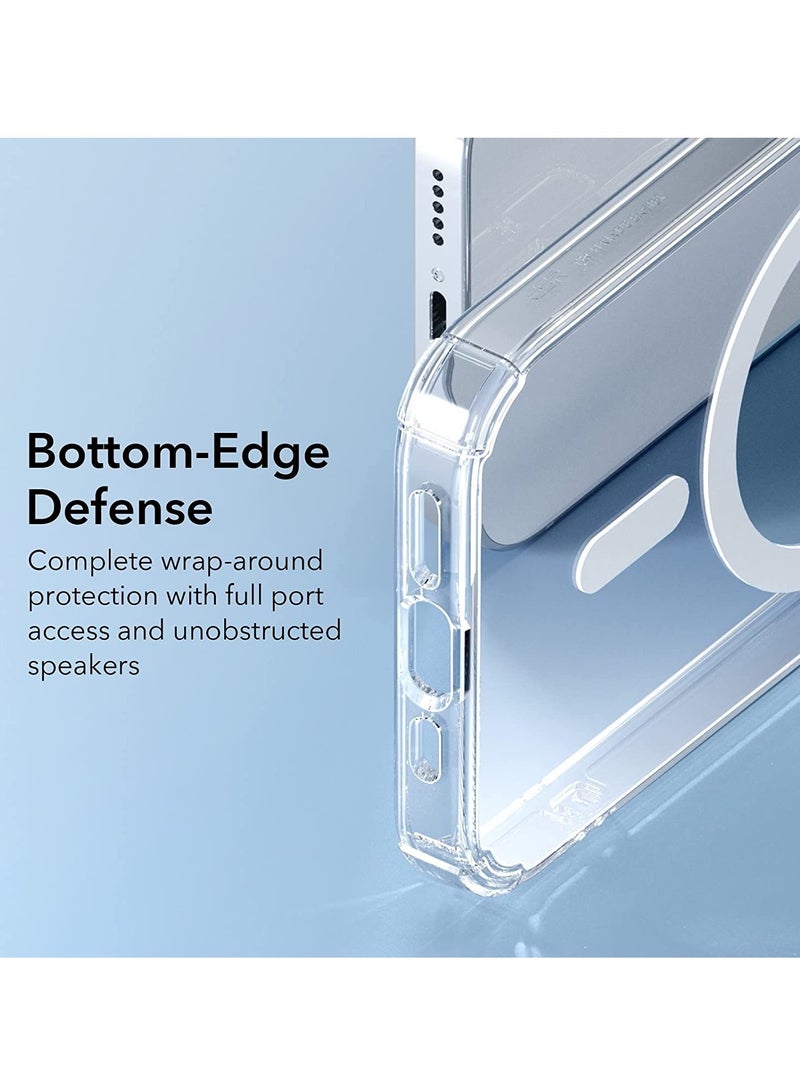 ELTRAZONE حافظة كريستيك الشفافة مع هالو لوك متوافقة مع آيفون 14 برو، متوافقة مع ماغسيف، مقاومة للاصفرار الفائق، حماية مضادة للصدمات بمعايير عسكرية، أزرار بولي كربونات، شفافة - Image 2