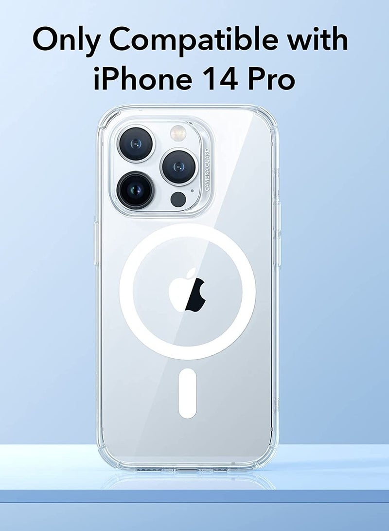 ELTRAZONE حافظة كريستيك الشفافة مع هالو لوك متوافقة مع آيفون 14 برو، متوافقة مع ماغسيف، مقاومة للاصفرار الفائق، حماية مضادة للصدمات بمعايير عسكرية، أزرار بولي كربونات، شفافة - Image 5