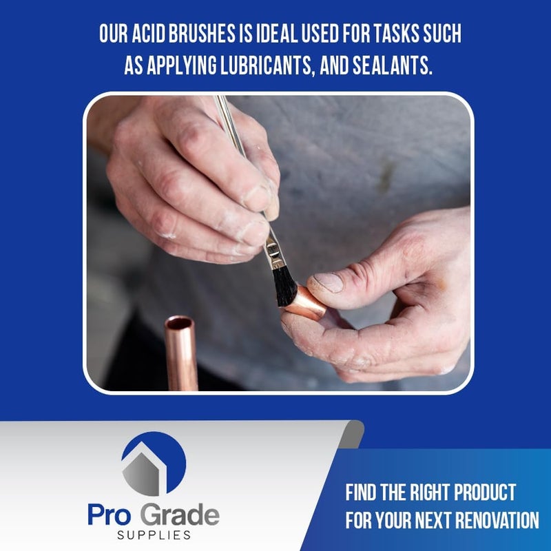 Pro-Grade - Acid Brushes - 36 Count 1/2 Inch Boar Hair Acid Flux Brushes - Image 3