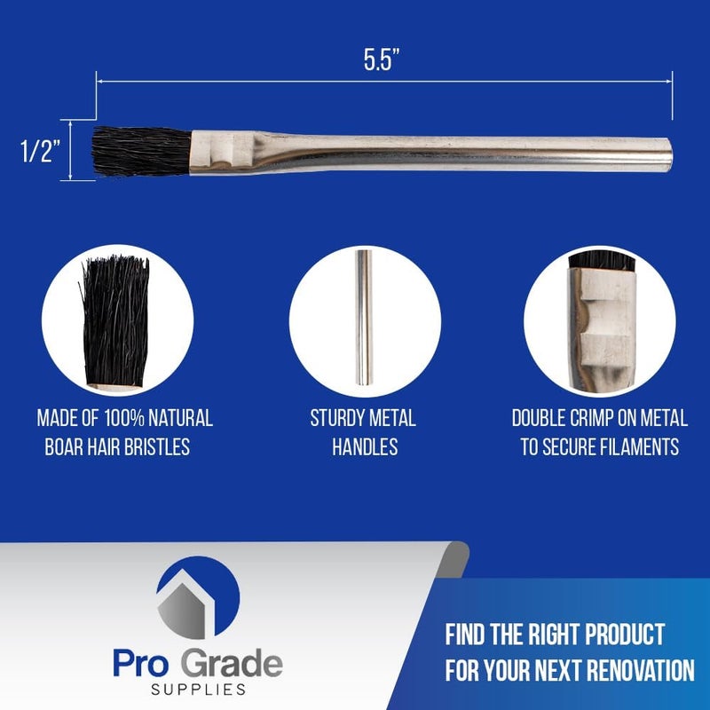 Pro-Grade - Acid Brushes - 36 Count 1/2 Inch Boar Hair Acid Flux Brushes - Image 2