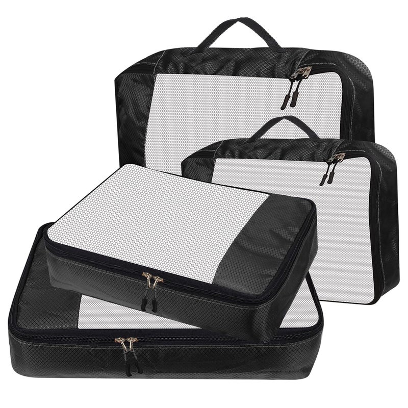 TRIP ON GO Packing Cubes Travel Organizer Pouch Packing Bags for Travelling Travel Pouches for Women Pouch for Men Cloth Bag for Travel Polyester Set of 42L2M Black - Image 1