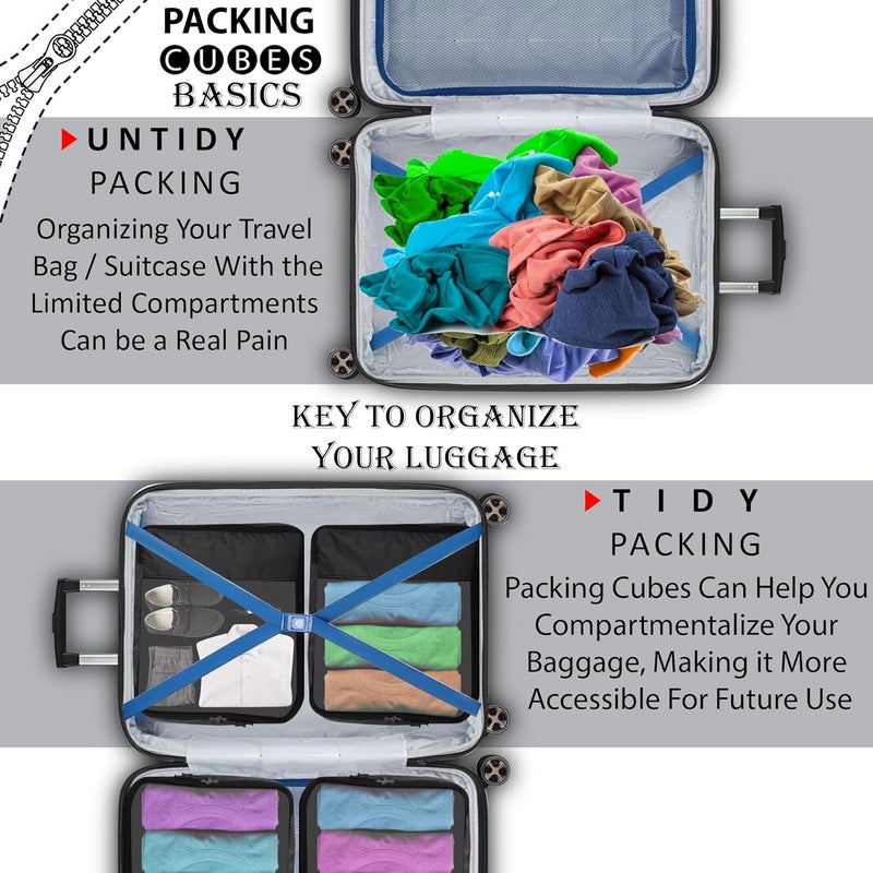 TRIP ON GO Packing Cubes Travel Organizer Pouch Packing Bags for Travelling Travel Pouches for Women Pouch for Men Cloth Bag for Travel Polyester Set of 42L2M Black - Image 5