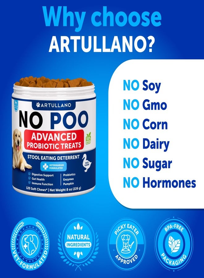 Artullano No Poo Chews for Dogs, Puppy - Coprophagia Stool Eating Deterrent - Prevent Dog from Eating Poop - Stop Eating Poop Treats with Probiotics & Enzymes - Immune, Digestive, Gut Health Support Supplement - Image 5